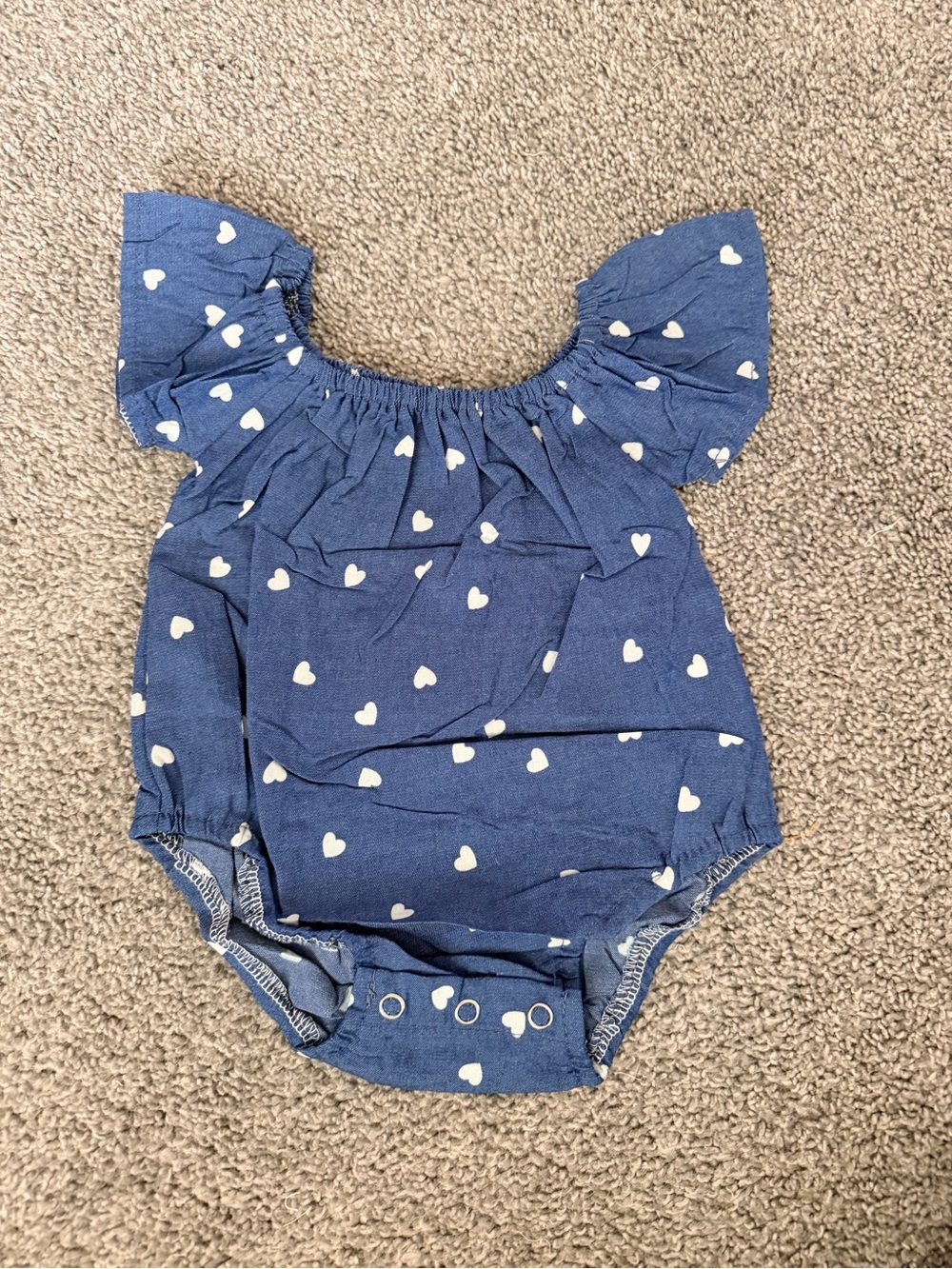 Blue Heart Baby Romper
